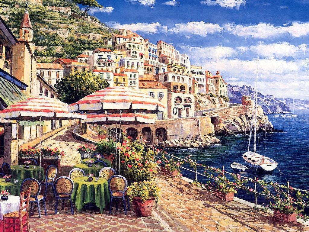 mt005 Aegean Mediterranean Oil Paintings